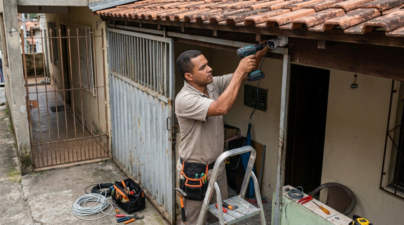 Instalação de Câmera Residencial na Cascata, Marília‑SP