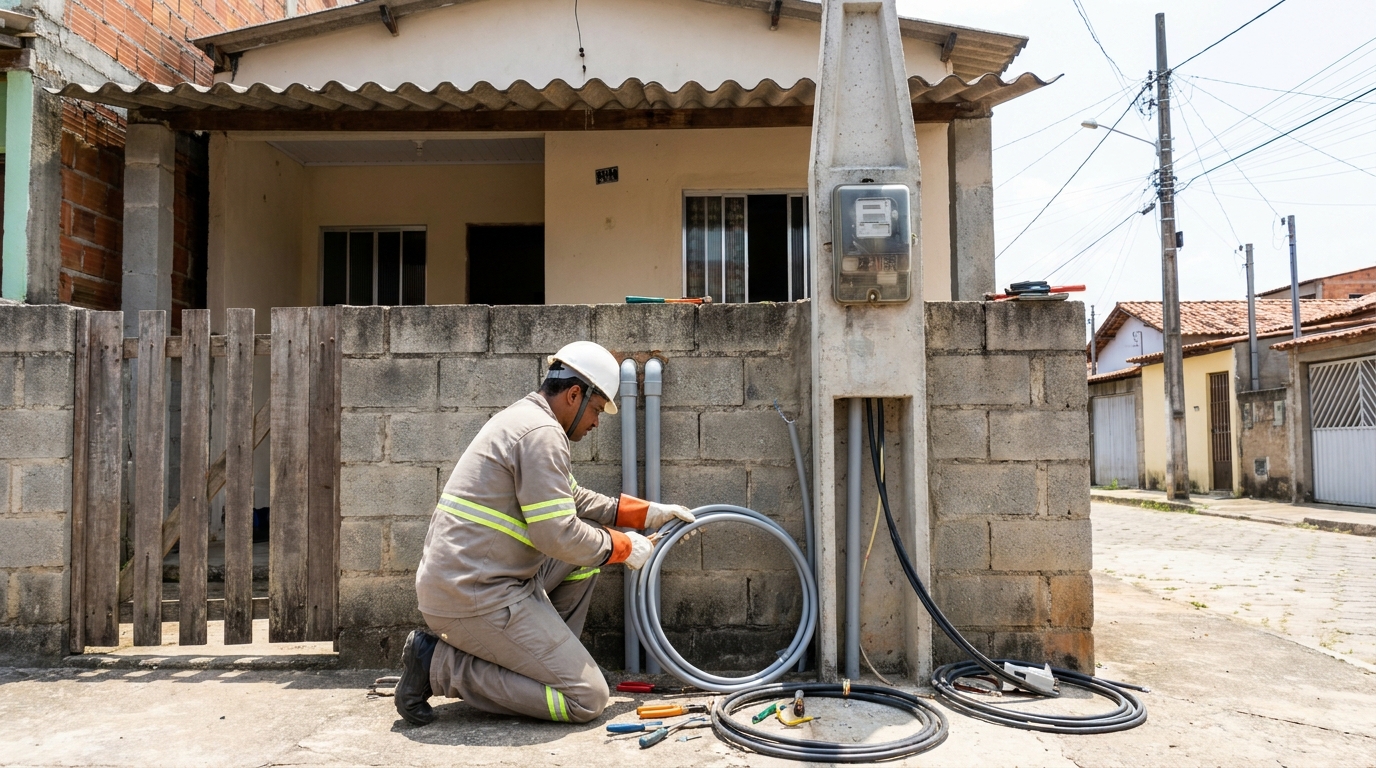 Instalação de Poste Padrão no Saliola, Marília‑SP