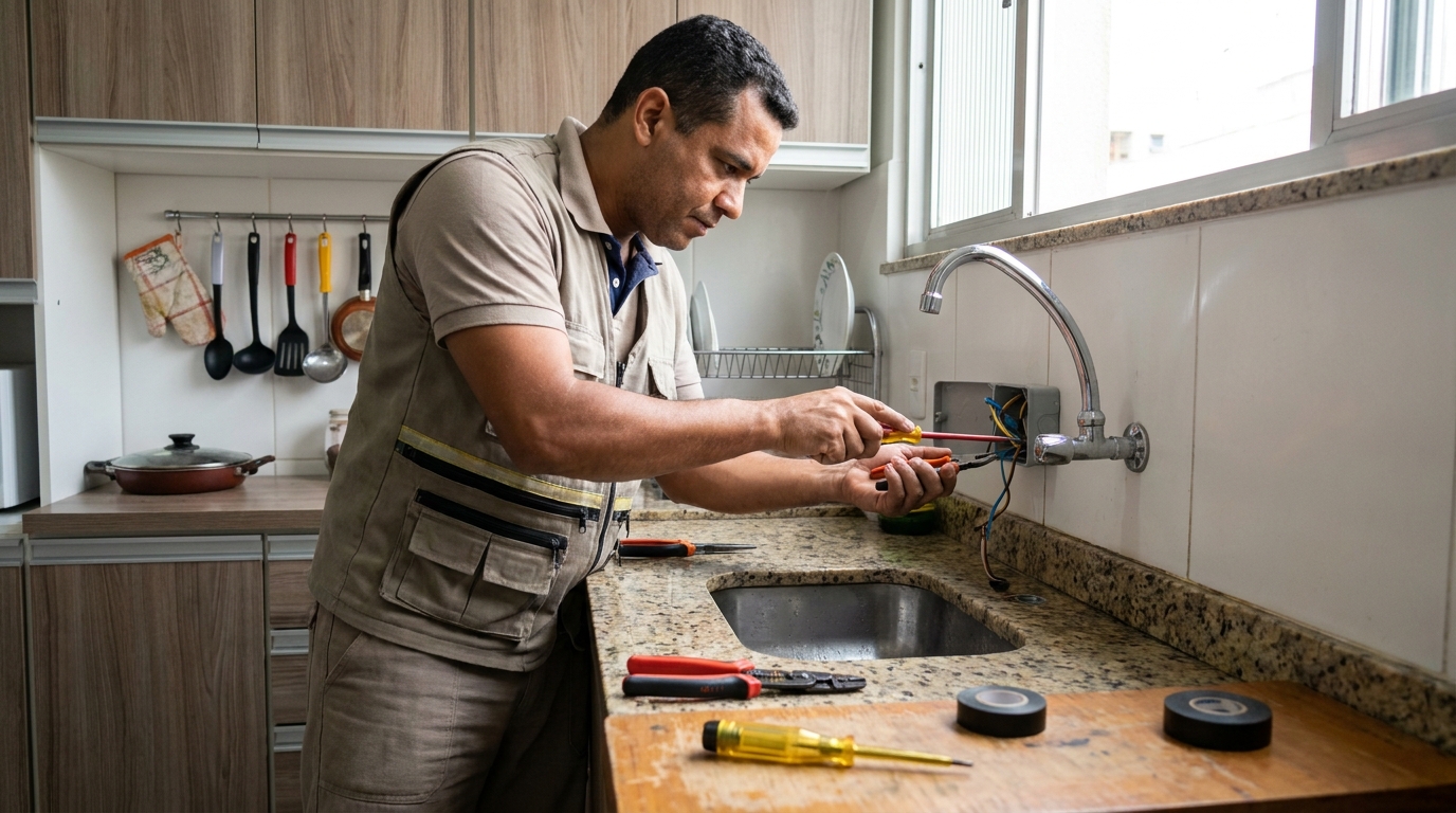 Instalação em Cozinha ou Área Gourmet na Villa Flora, Marília‑SP