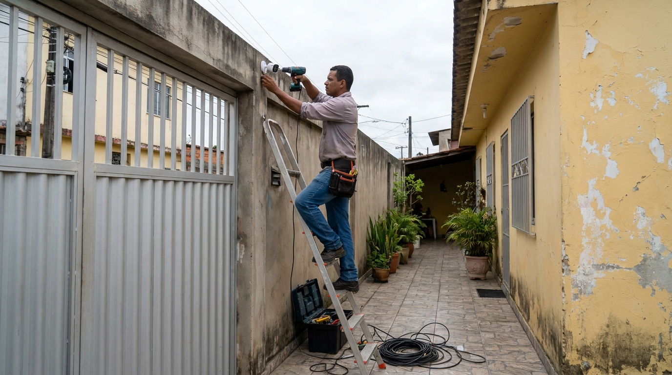 Passagem de Cabeamento na Cascata, Marília‑SP