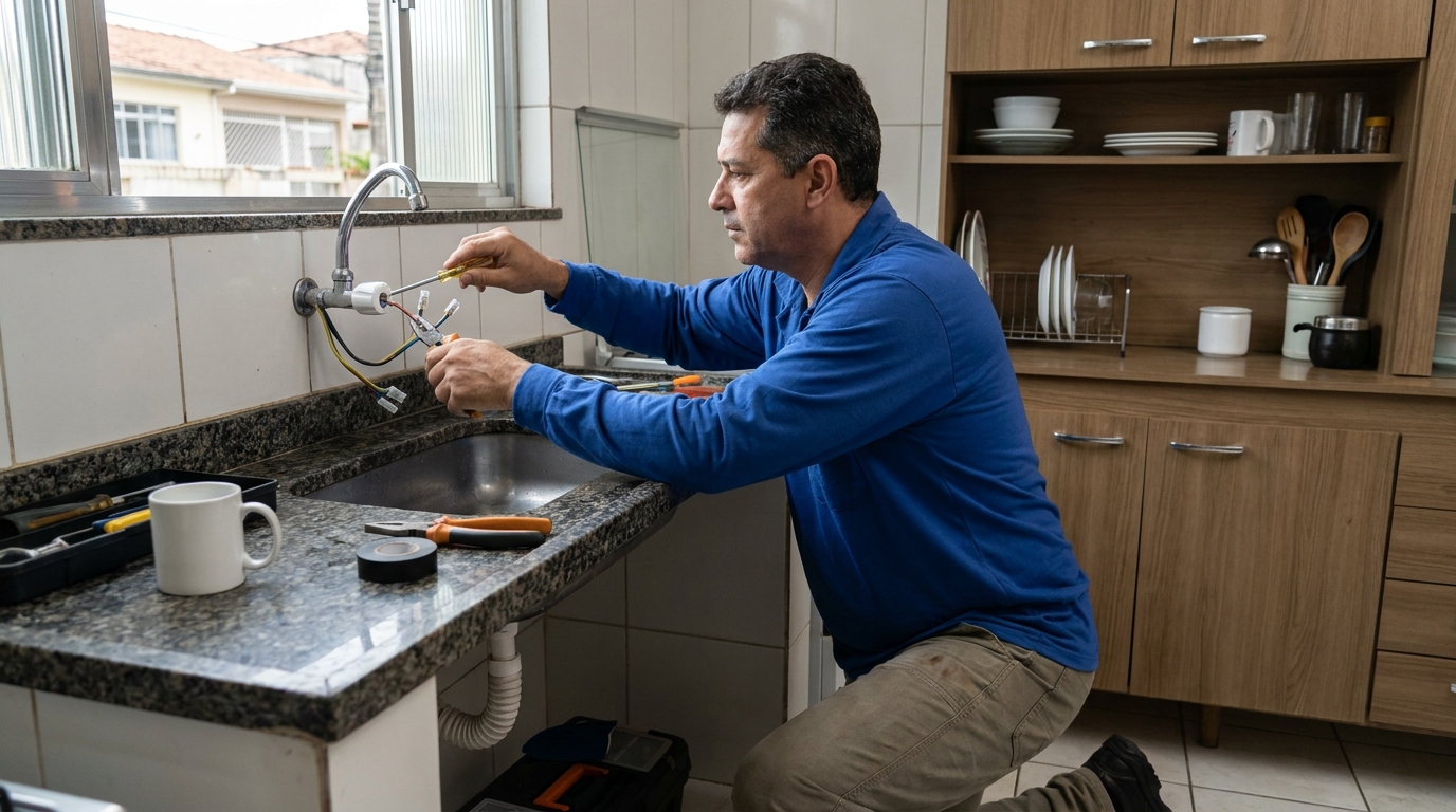 Reparo em Torneira Elétrica na Villa Flora, Marília‑SP